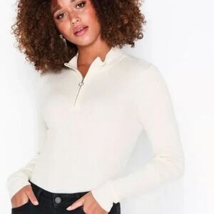Cali Be 1/2 Zip Cream Pullover Lightweight Sweater Size M